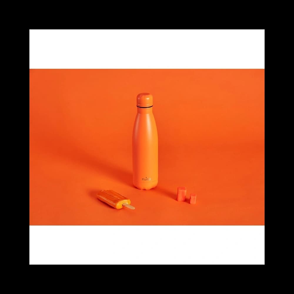 PURO ICON Fluo Edelstahl-Thermoflasche 500ml (Orange) (Pulverbeschichtung) - 3