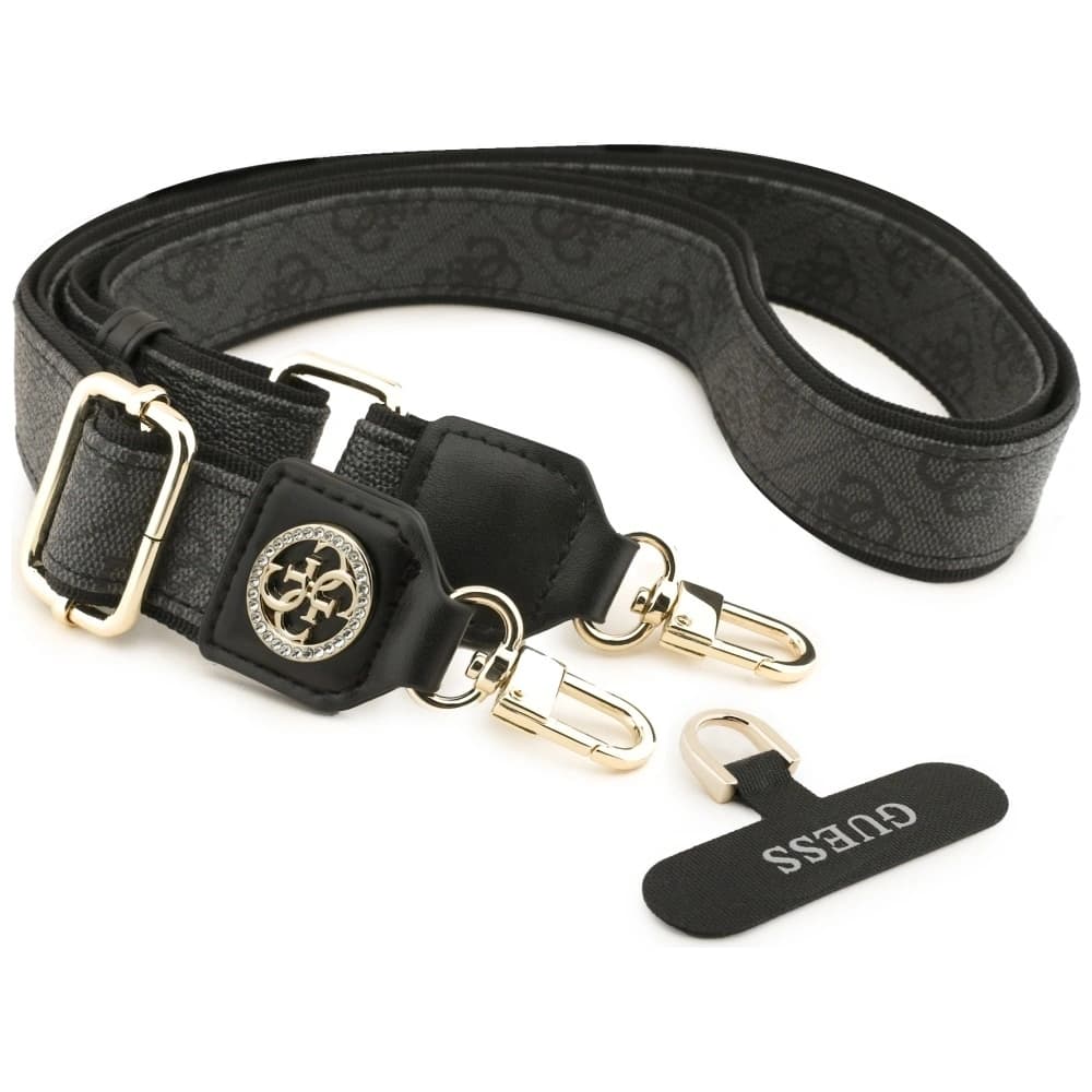 Guess Universal CBDY 4G Tether Patch Strass Metall-Logo schwarz - 2