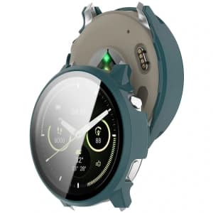 Bizon Case+Glass Uhr Garmin Venu 4 45mm grün