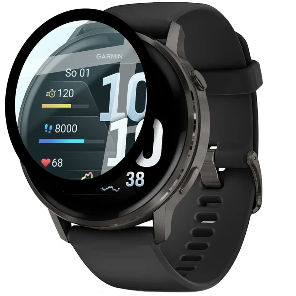 Bizon Glass Watch Edge Hybrid Garmin Venu 4 41mm schwarz - 3