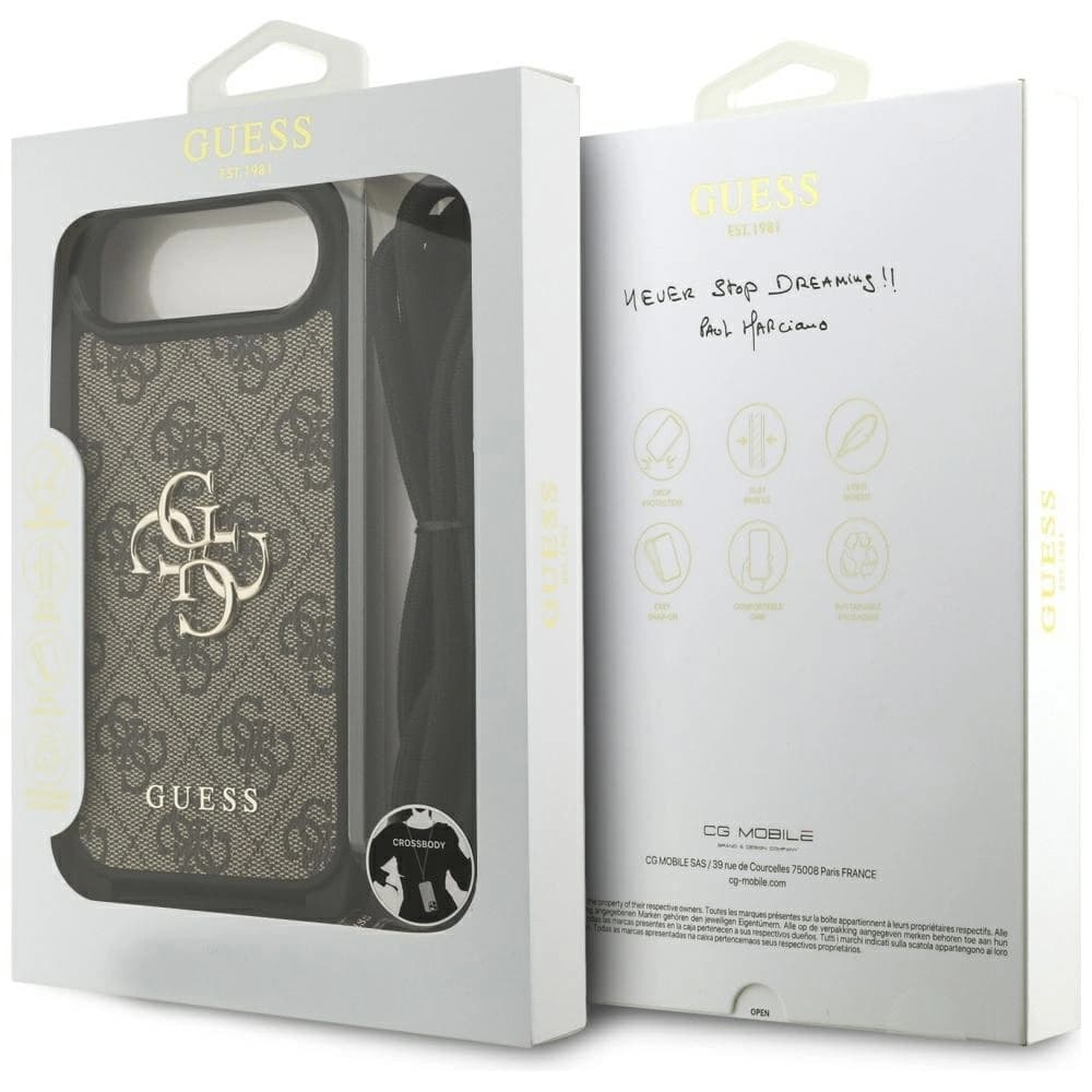 Guess 4G Big Logo Cord Stap Crossbody Apple iPhone Air brown - 7