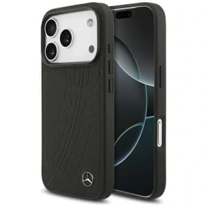 Mercedes Leder Große Lorbeerblatt MagSafe Apple iPhone 17 Pro schwarz