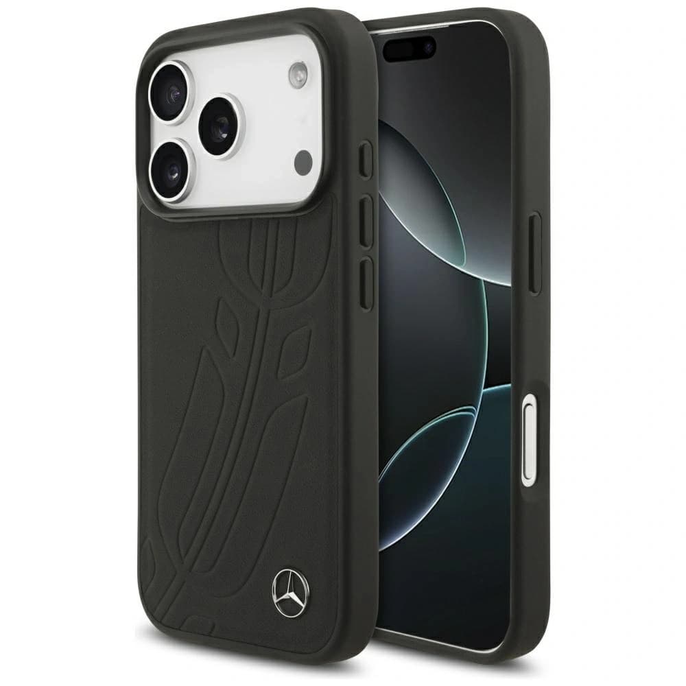 Mercedes Leather Large Laurel Leave MagSafe Apple iPhone 17 Pro black - 1