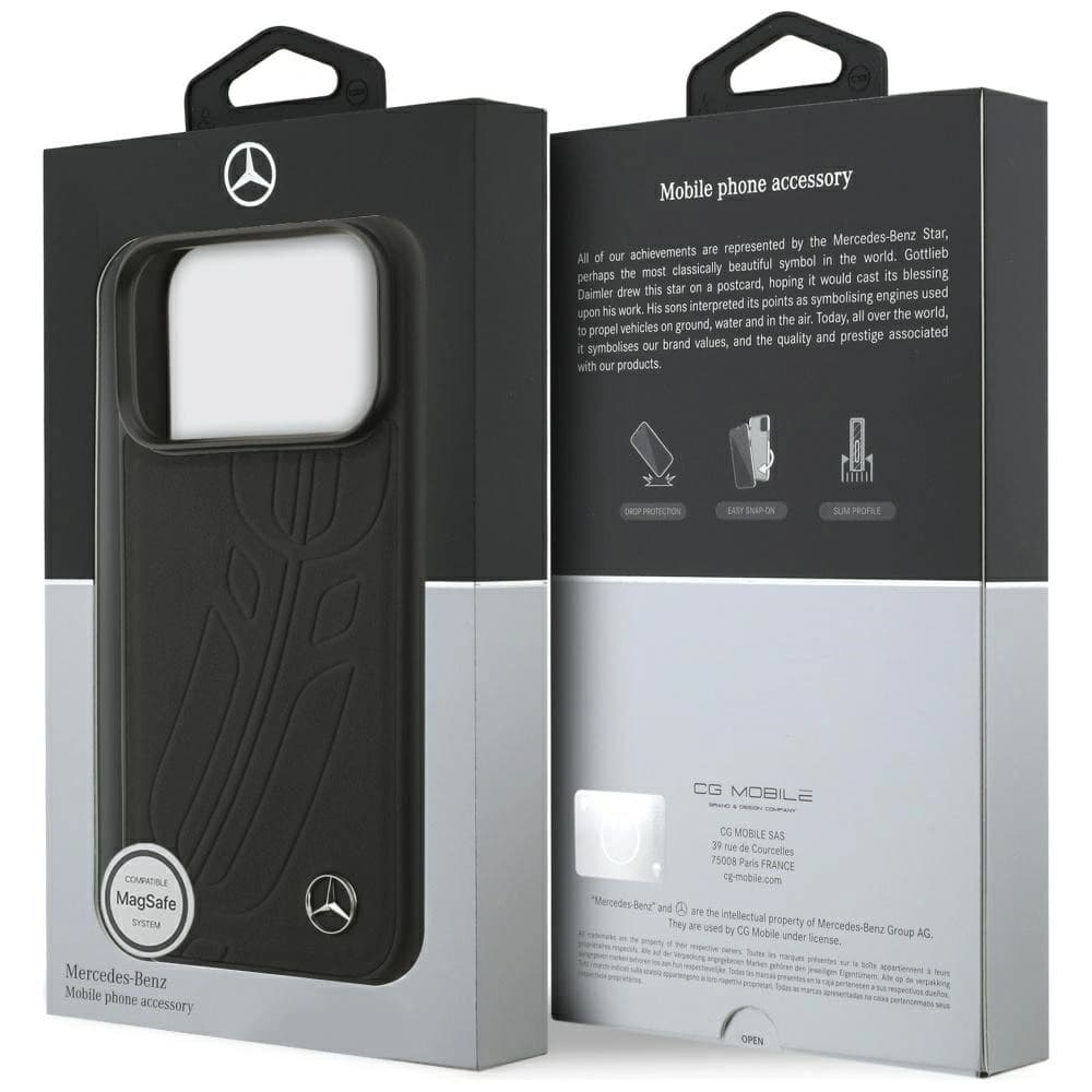Mercedes Leather Large Laurel Leave MagSafe Apple iPhone 17 Pro black - 8