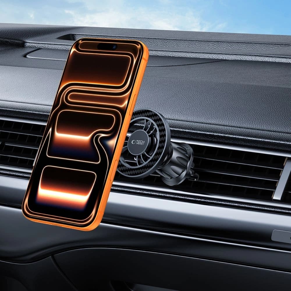 Magnetyczny uchwyt samochodowy do kratki nawiewu Tech-Protect N56 Magnetic MagSafe Vent Car Mount Carbon Black - 8
