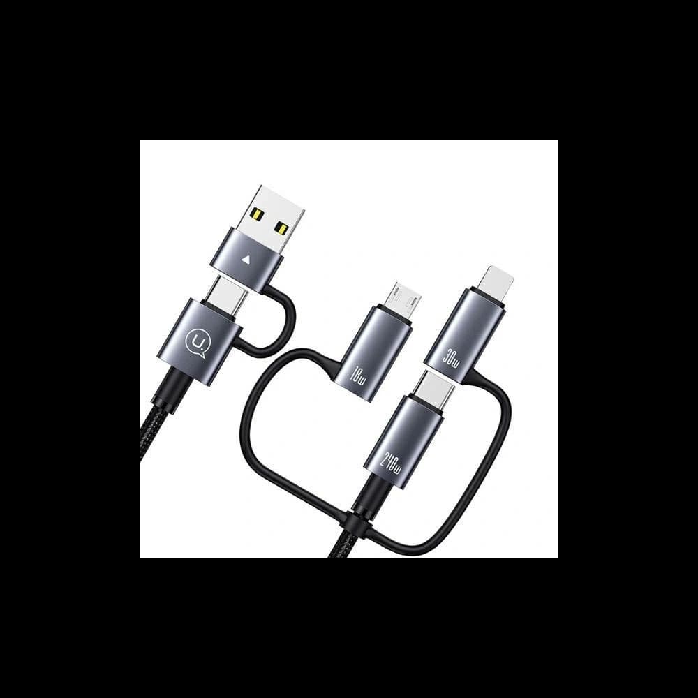 USAMS Datenkabel 6in1 Digitalanzeige Aluminiumlegierung Schnellladung 240W 1,2m - 3