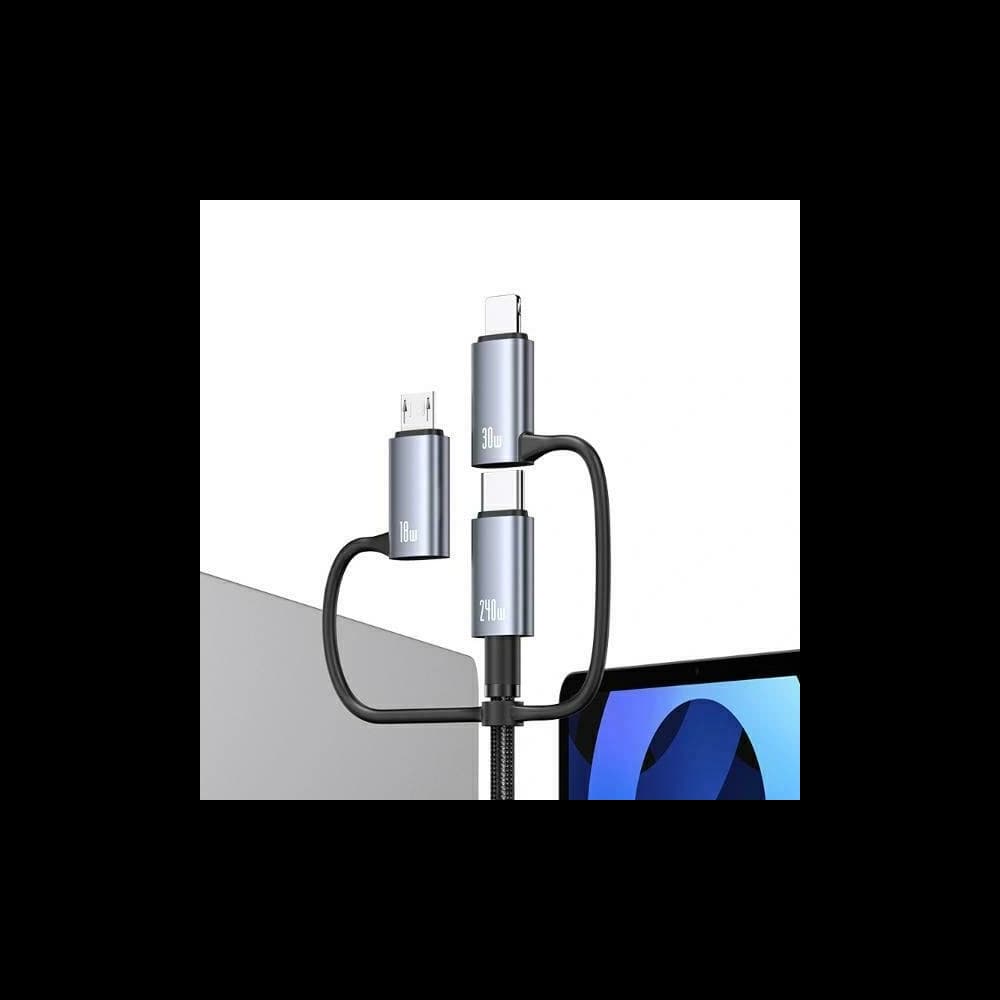 USAMS Datenkabel 6in1 Digitalanzeige Aluminiumlegierung Schnellladung 240W 1,2m - 4