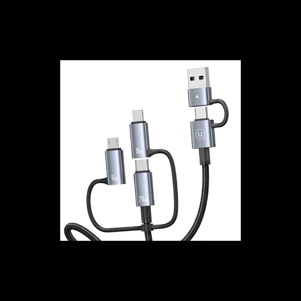 USAMS Datenkabel 6in1 Digitalanzeige Aluminiumlegierung Schnellladung 240W 1,2m - 5