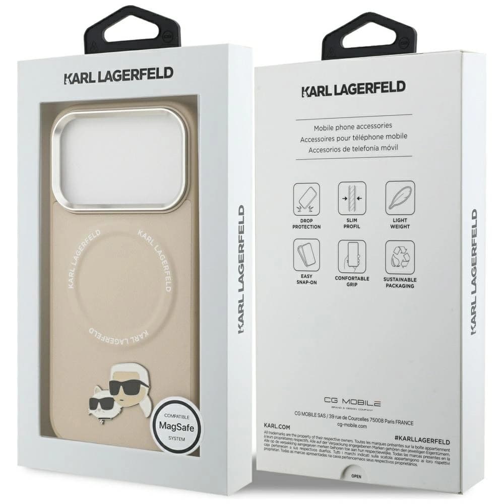 Karl Lagerfeld Karl & Choupette Pins MagSafe Apple iPhone 17 Pro beige - 8