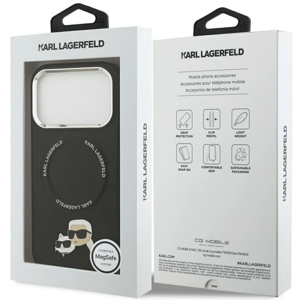 Karl Lagerfeld Karl & Choupette Pins MagSafe Apple iPhone 17 Pro schwarz - 8
