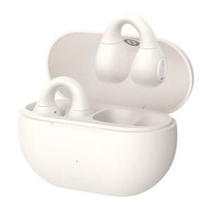 Bezprzewodowe słuchawki Baseus Bass 15 Clip OWS + kabel Baseus Simple USB-C 3A 30cm białe