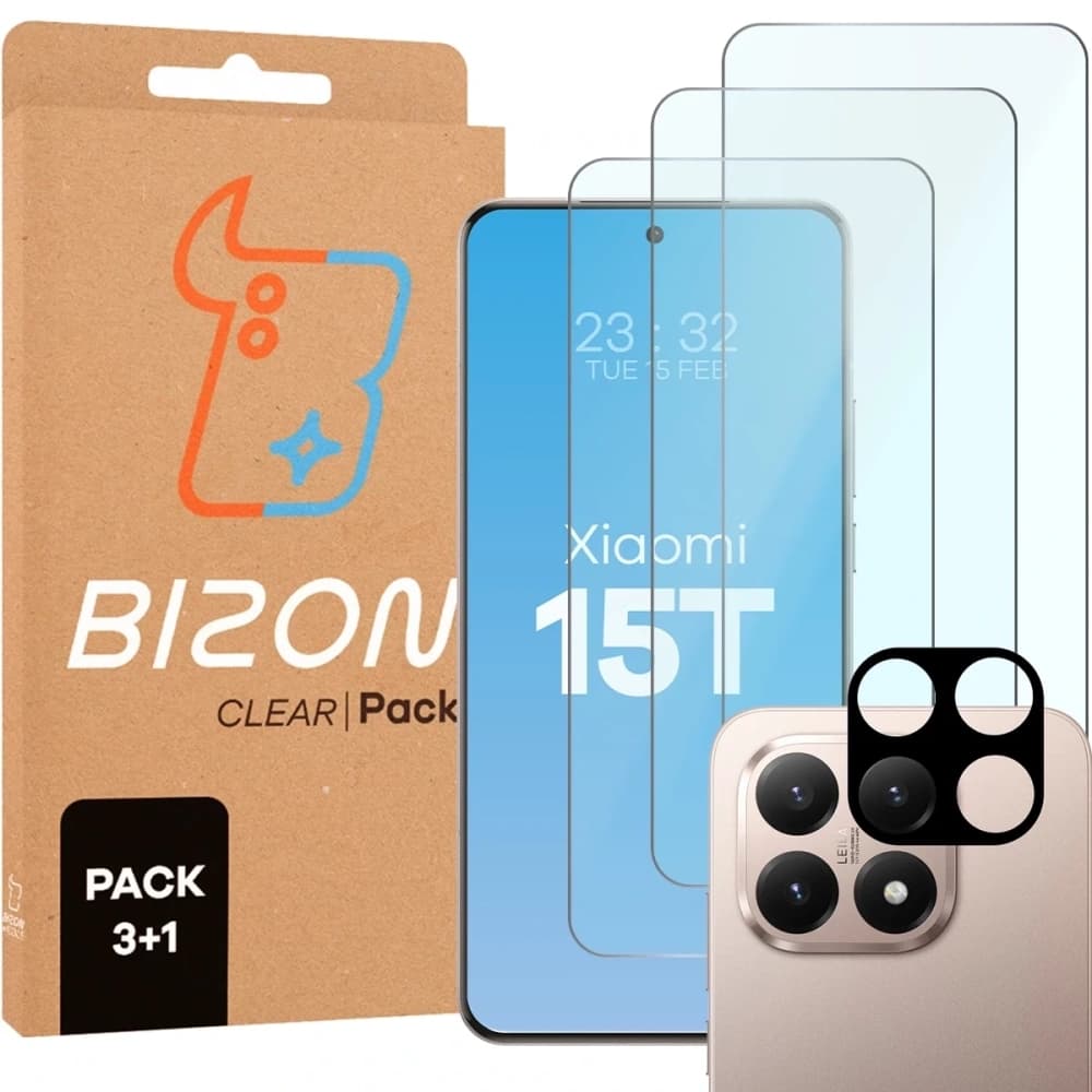 Bizon Clear 3x screen glass + camera glass Xiaomi 15T - 1