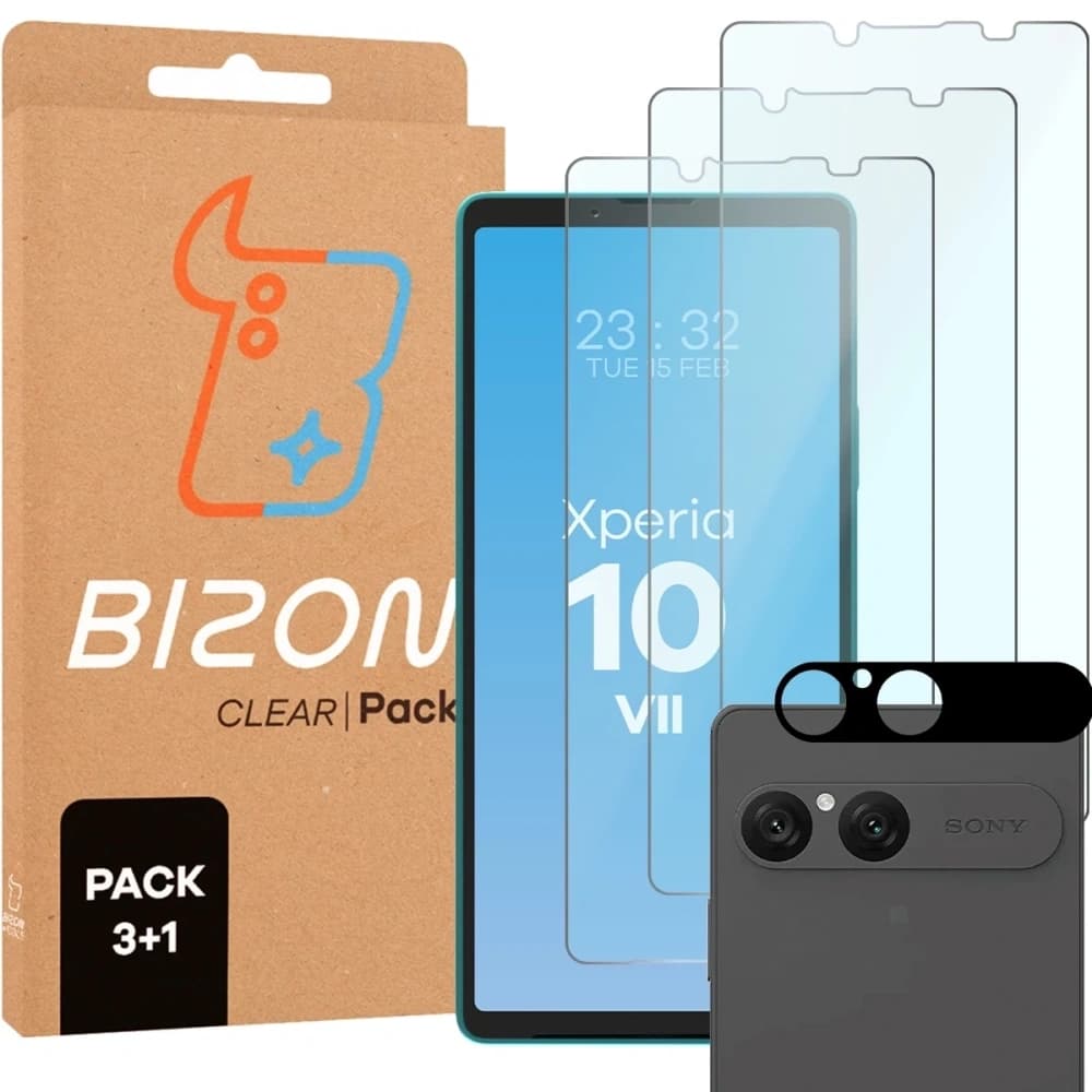 Bizon Clear 3x screen glass + camera glass Sony Xperia 10 VII - 1