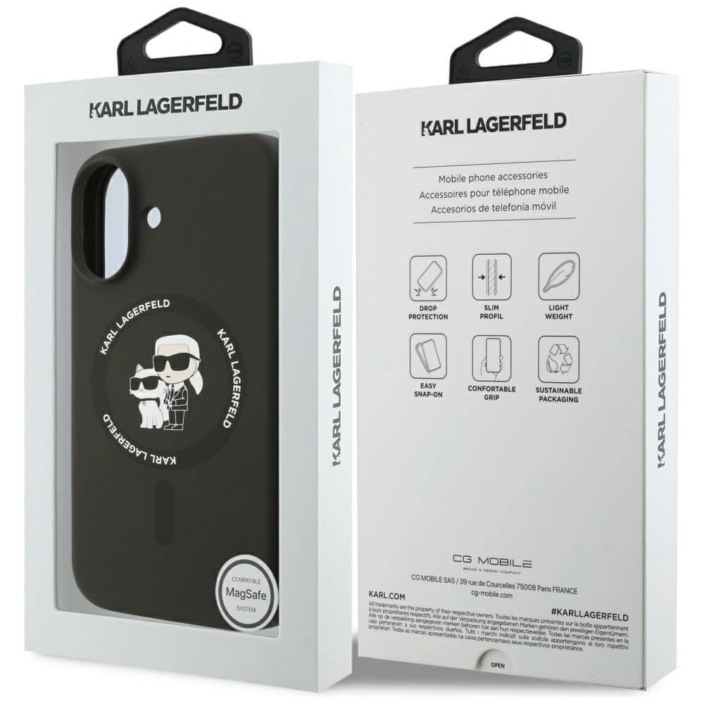 Etui Karl Lagerfeld Silikon Karl&Choupette Ring MagSafe für Apple iPhone 17 schwarz - 8