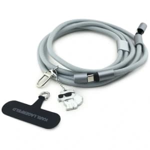 Karl Lagerfeld CBDY Choupette Charm Universal Cable Leash USB-C / USB-C gray