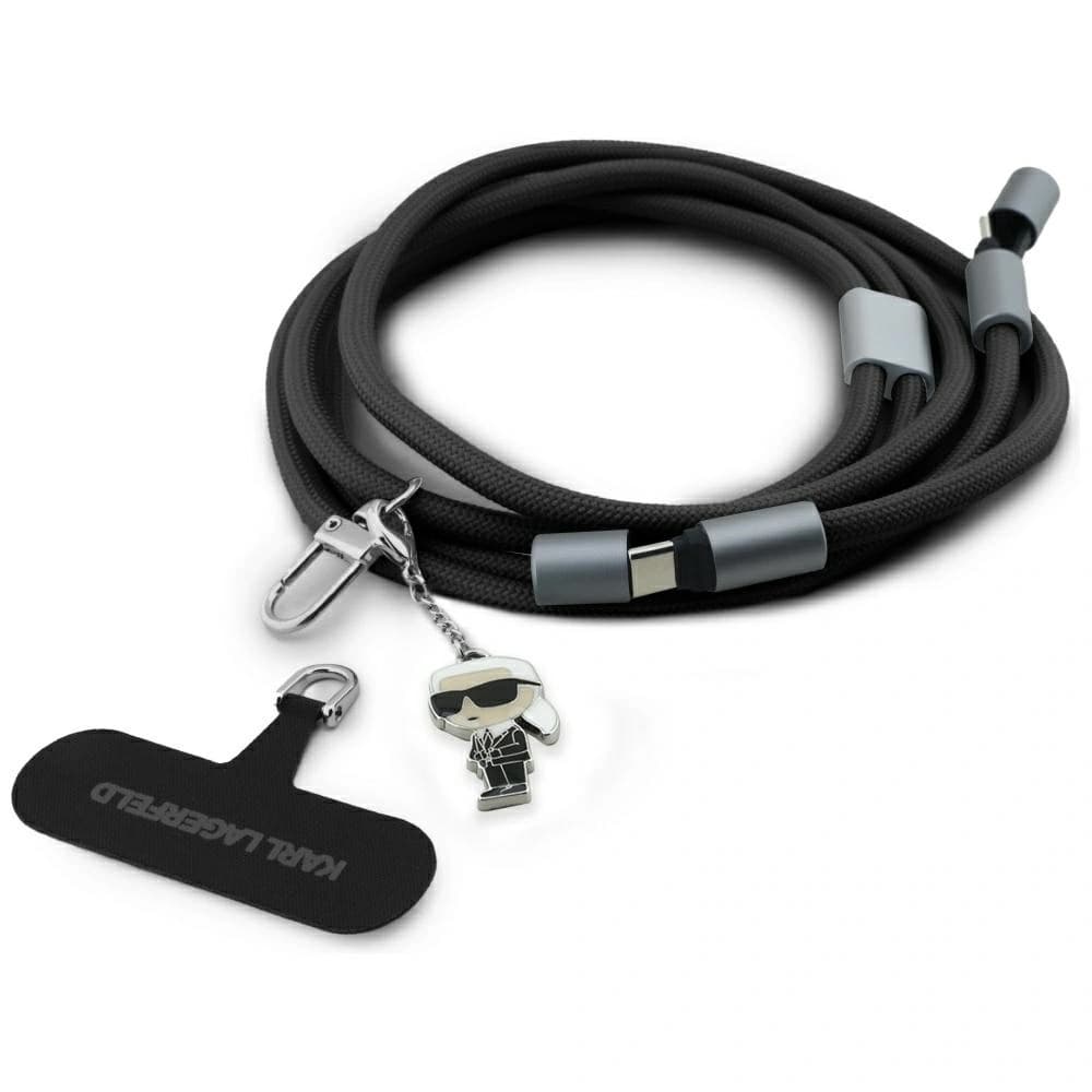 Karl Lagerfeld CBDY Ikonik Charm Universal Cable Leash USB-C / USB-C black - 1