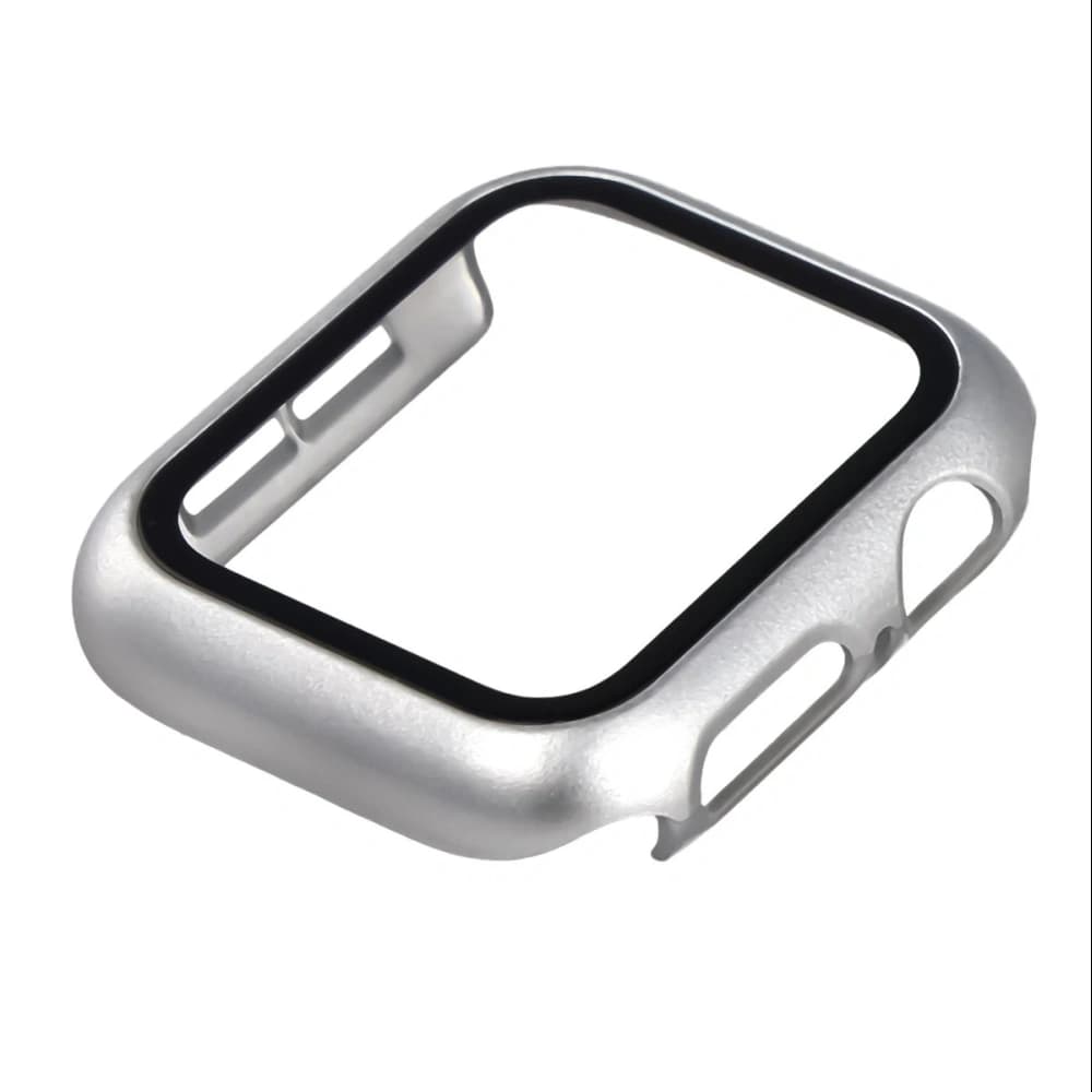 Bizon Case+Glas Uhr Apple Watch SE 3 / SE 2 / SE / 6 / 5 / 4 40mm matt silber - 6