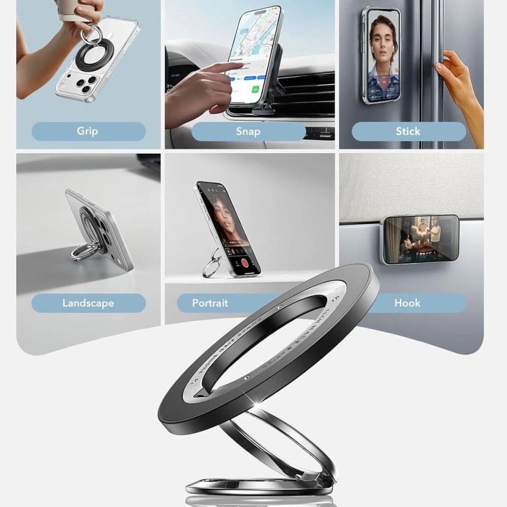 Uchwyt ESR Magnetic 360 Halolock MagSafe Phone Ring Black - 4