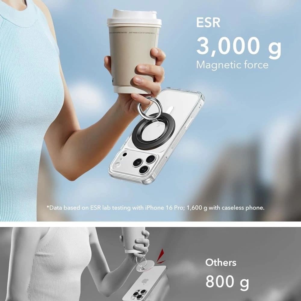 Uchwyt ESR Magnetic 360 Halolock MagSafe Phone Ring Black - 5