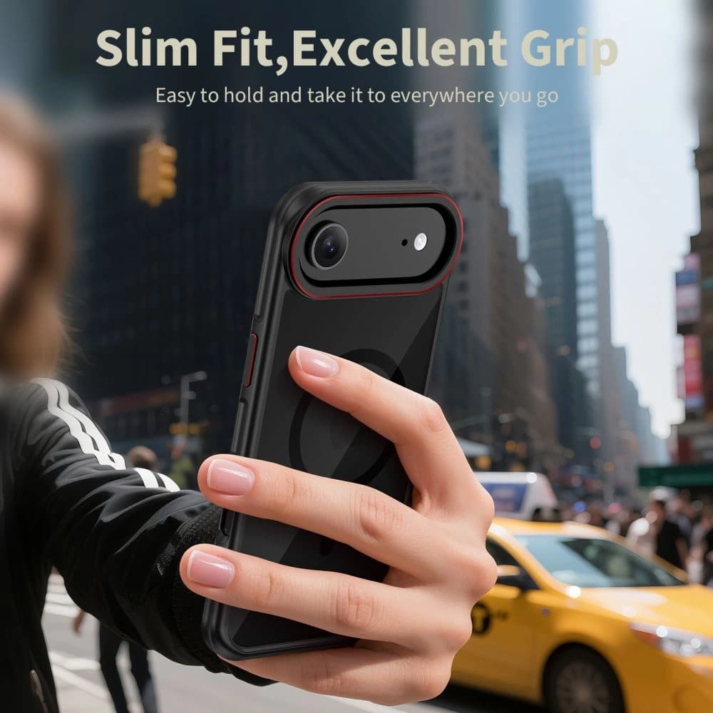 Tech-Protect MagHybrid MagSafe Apple iPhone Air Schwarz/Rot - 5