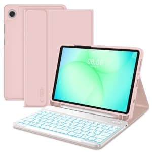 Tech-Protect Smartcase Pen + Tastatur Samsung Galaxy Tab A9 / A11 8.7 X110 / X115 / X133 / X135 Rosa