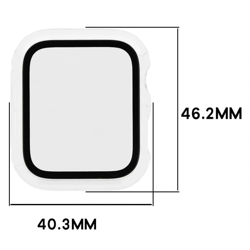 Bizon Case+Glass Uhr Apple Watch SE 3 / SE 2 / SE / 6 / 5 / 4 44mm klar - 2