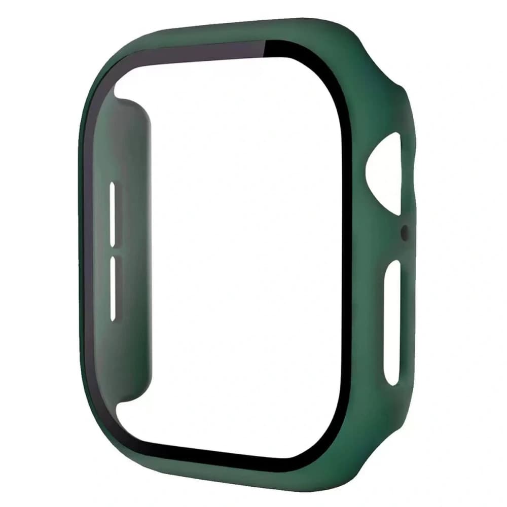 Bizon Case+Glass Uhr Apple Watch SE 3 / SE 2 / SE / 6 / 5 / 4 44mm matt dunkelgrün - 3