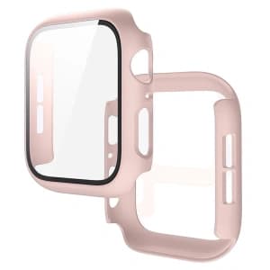 Bizon Case+Glass Uhr Apple Watch SE 3 / SE 2 / SE / 6 / 5 / 4 40mm matt rosa