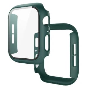 Bizon Case+Glass Uhr Apple Watch SE 3 / SE 2 / SE / 6 / 5 / 4 40mm matt dunkelgrün
