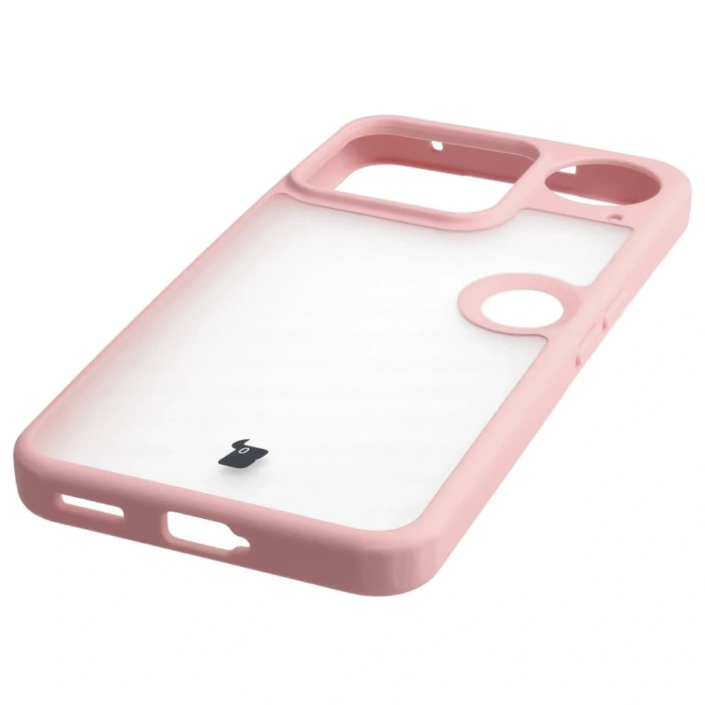 Bizon Case Angelo Nothing Phone (3) semi-transparent mit einem hellrosa Rahmen - 5