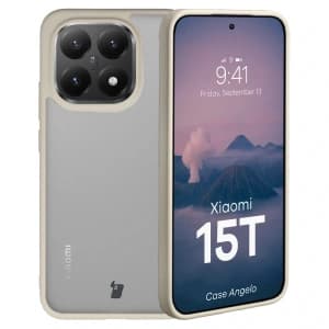 Bizon Case Angelo Xiaomi 15T semi-transparent with a beige frame