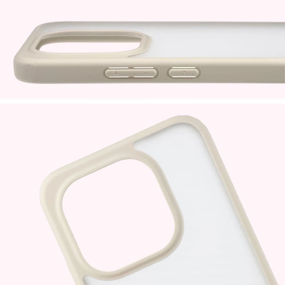 Bizon Case Angelo Xiaomi 15T halbtransparent mit einem beigen Rahmen - 3