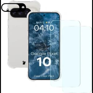 Etui + 2x szkło hartowane + szkiełko na obiektyw Bizon Case Clear Pack do Google Pixel 10