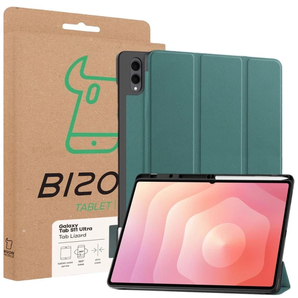 Bizon Case Tab Lizard Samsung Galaxy Tab S11 Ultra dark green - 9