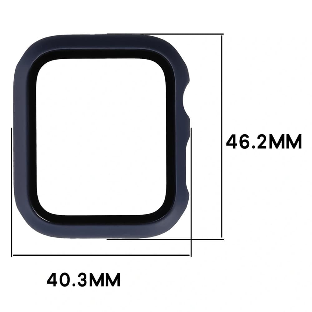 Bizon Case+Glass Uhr für Apple Watch SE 3 / SE 2 / SE / 6 / 5 / 4 44mm matt navy blau - 2
