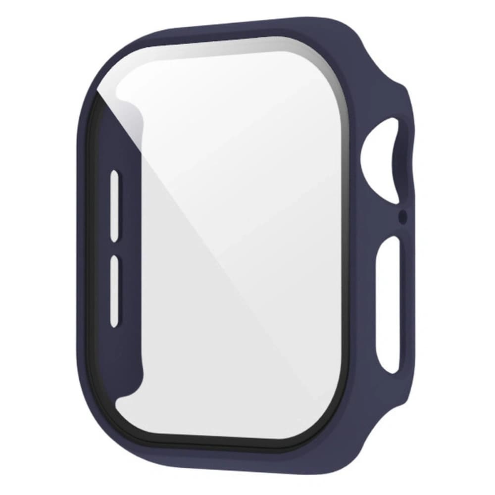 Bizon Case+Glass Uhr für Apple Watch SE 3 / SE 2 / SE / 6 / 5 / 4 44mm matt navy blau - 3