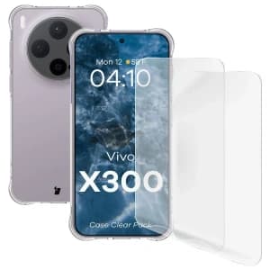 Bizon Case Clear Pack case + 2x screen protector Vivo X300