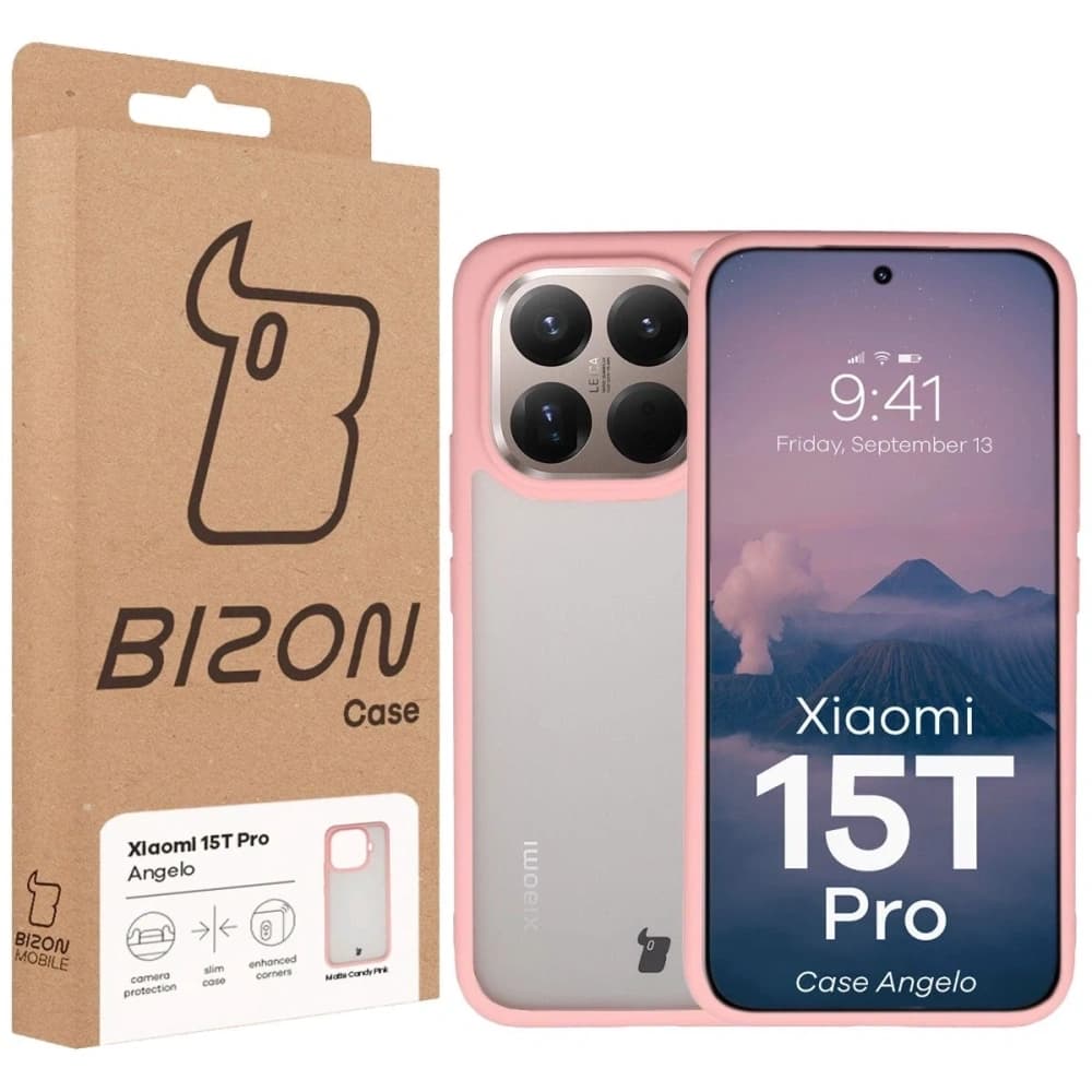 Bizon Case Angelo Xiaomi 15T Pro semi-transparent with a light pink frame - 6