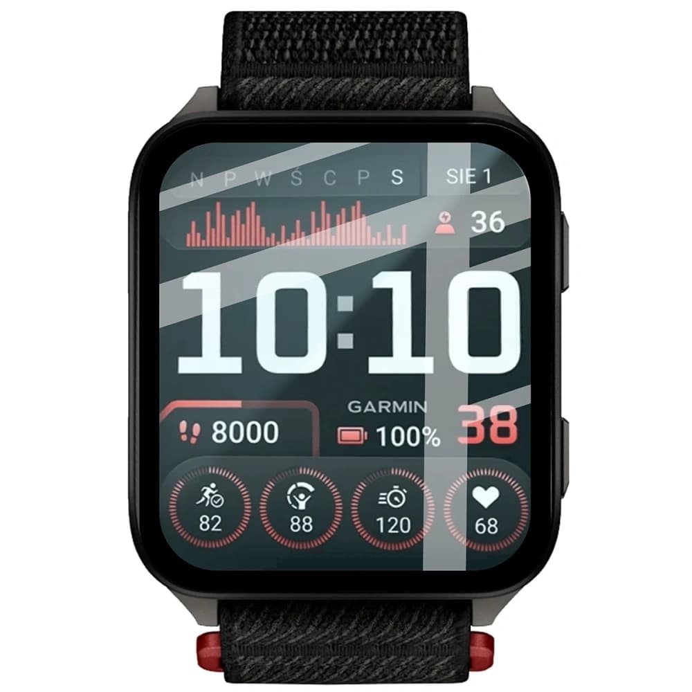 Bizon Glas Uhr Edge Hybrid Garmin Venu X1 schwarz - 2