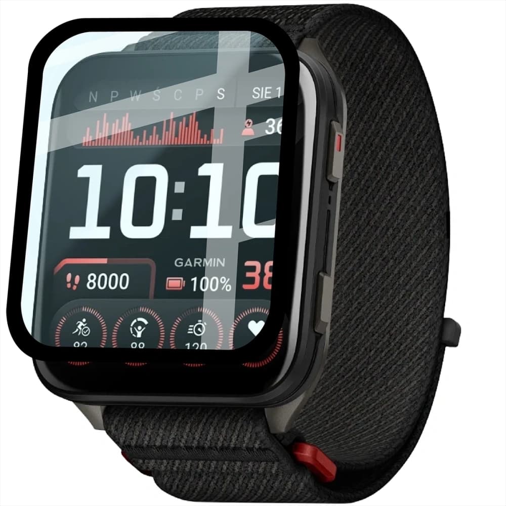 Bizon Glas Uhr Edge Hybrid Garmin Venu X1 schwarz - 3