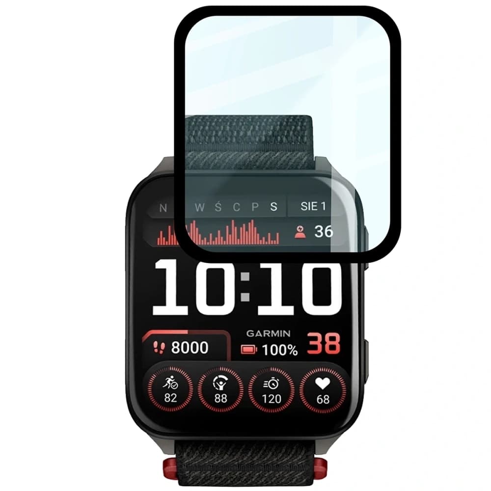 Bizon Glas Uhr Edge Hybrid Garmin Venu X1 schwarz - 5