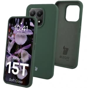 Silikonowe etui Bizon Soft Case do Xiaomi 15T ciemnozielone