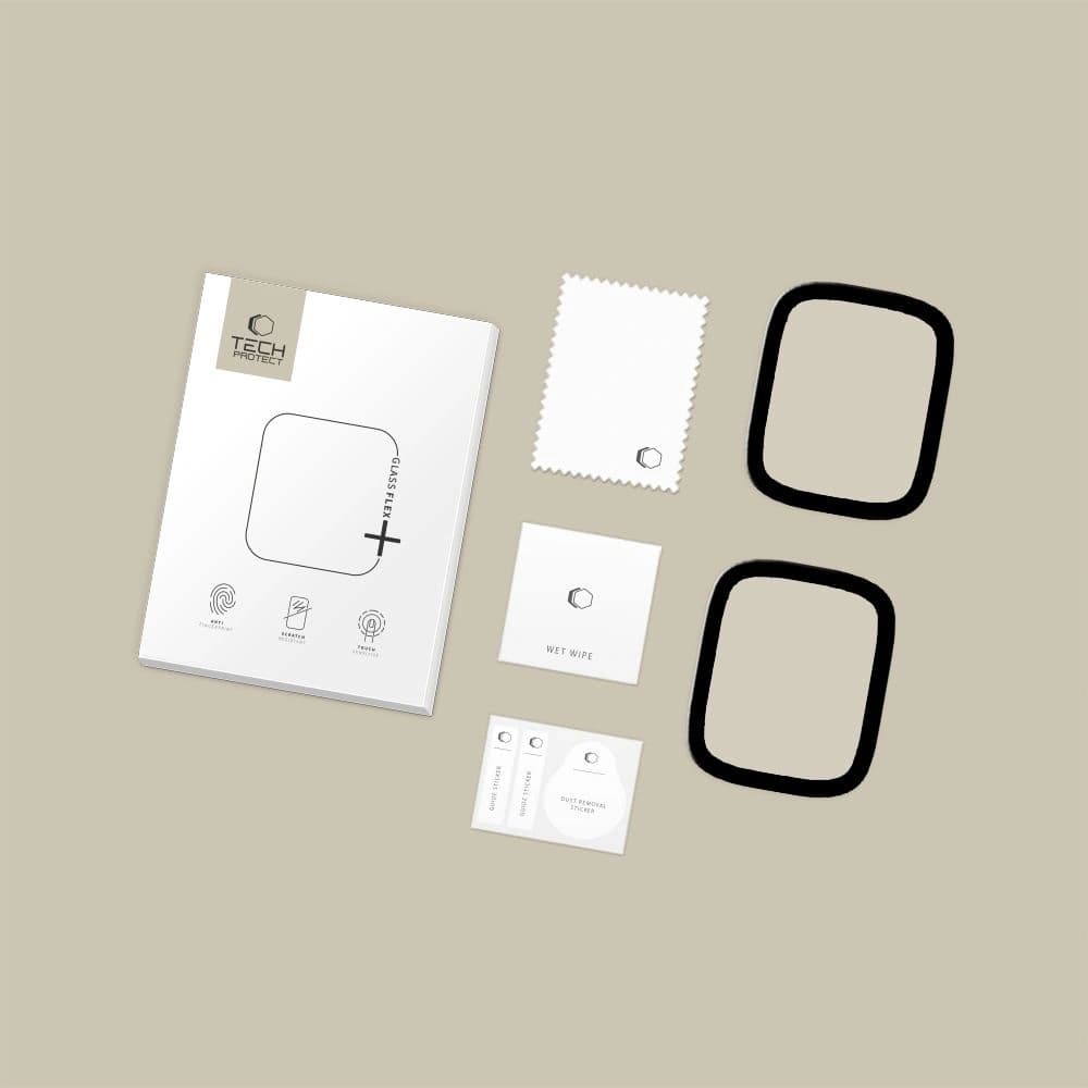 Tech-Protect Glass Flex+ Apple Watch 4/5/6/SE 1 / 2 / 3 44mm Black [2 PACK] - 5