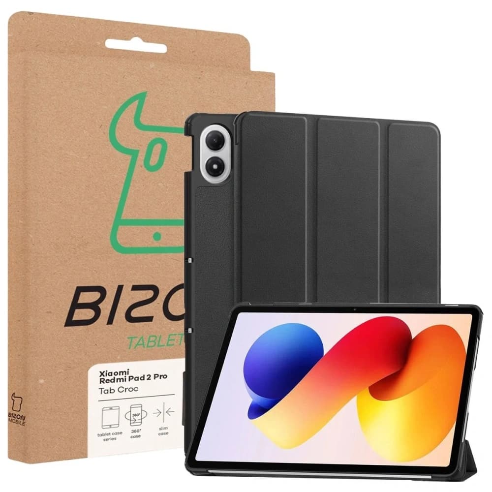 Etui mit Klappe Bizon Case Tab Croc für Xiaomi Redmi Pad 2 Pro schwarz - 8