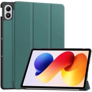 Etui mit Klappe Bizon Case Tab Croc für Xiaomi Redmi Pad 2 Pro dunkelgrün