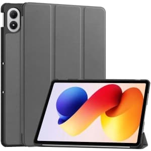 Etui mit Klappe Bizon Case Tab Croc für Xiaomi Redmi Pad 2 Pro grau