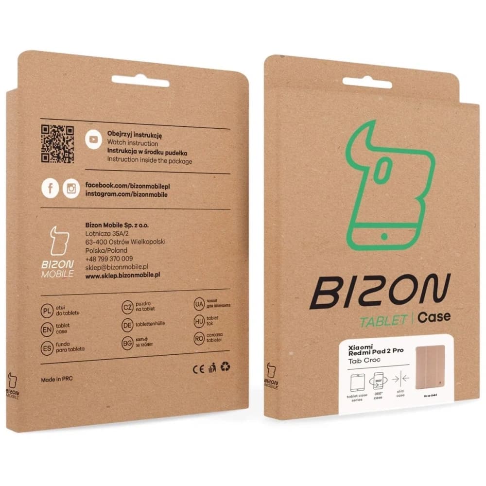 Etui mit Klappe Bizon Case Tab Croc für Xiaomi Redmi Pad 2 Pro rosa-gold - 9