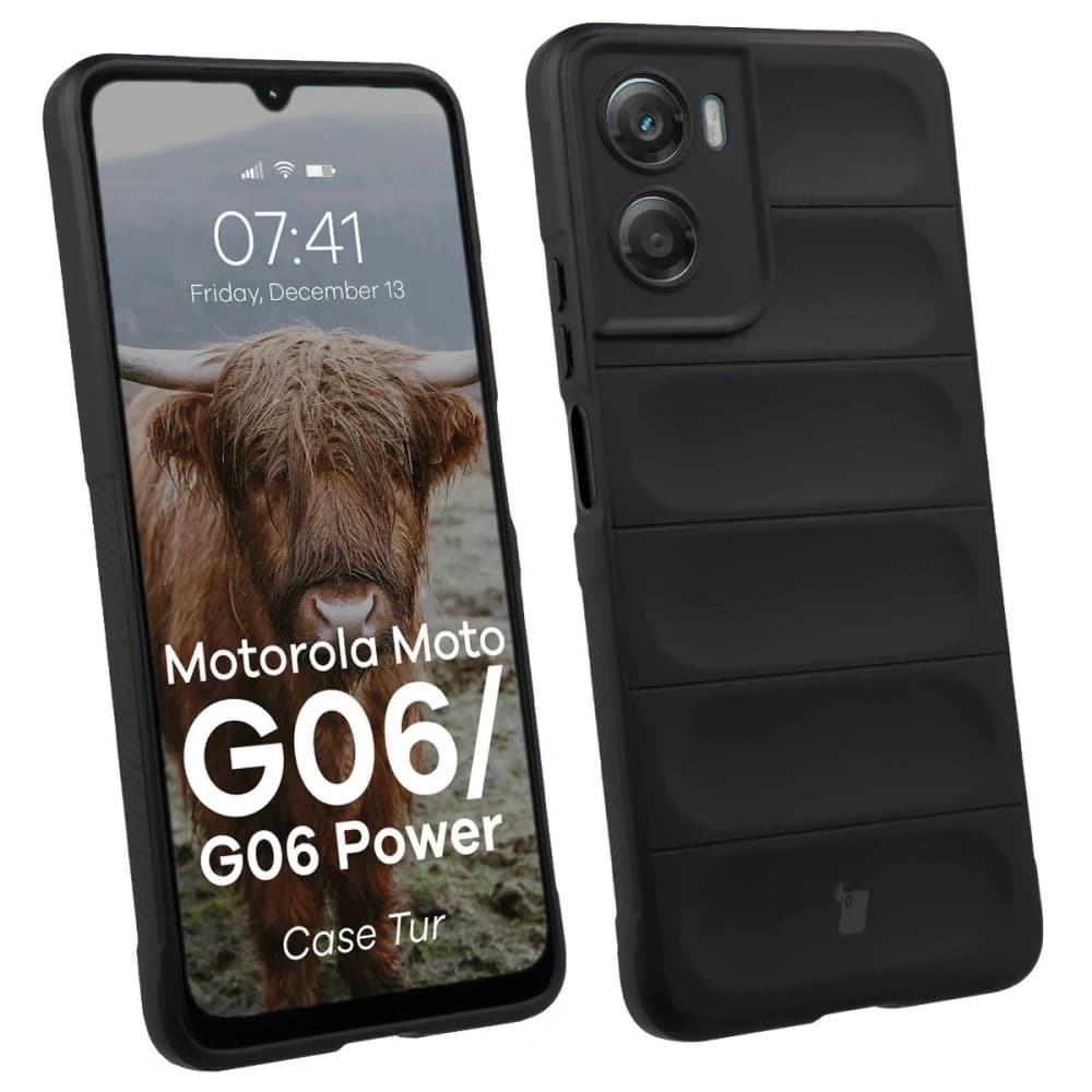 Panzerglas Etui Bizon Case Tur für Motorola Moto G06 4G / G06 Power 4G schwarz - 1