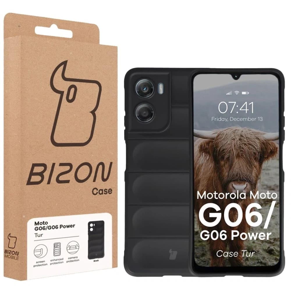 Panzerglas Etui Bizon Case Tur für Motorola Moto G06 4G / G06 Power 4G schwarz - 8