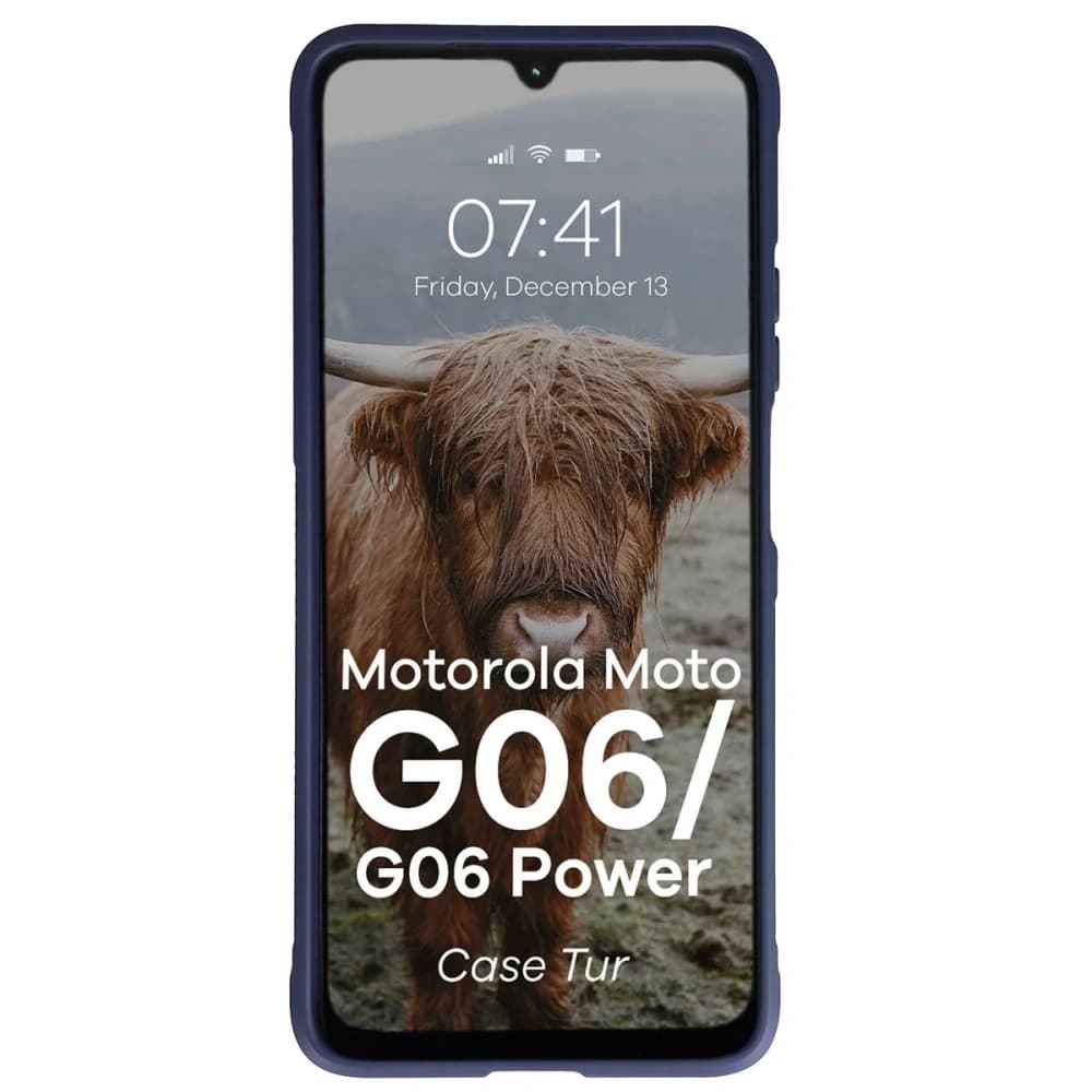 Panzerglas Etui Bizon Case Tur für Motorola Moto G06 4G / G06 Power 4 marineblau - 5